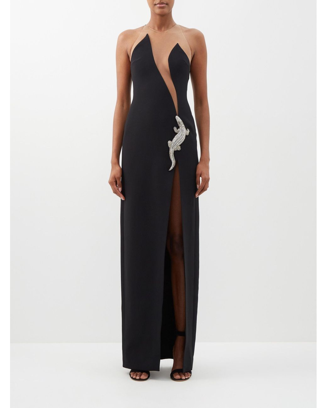 david koma crystal mesh gown