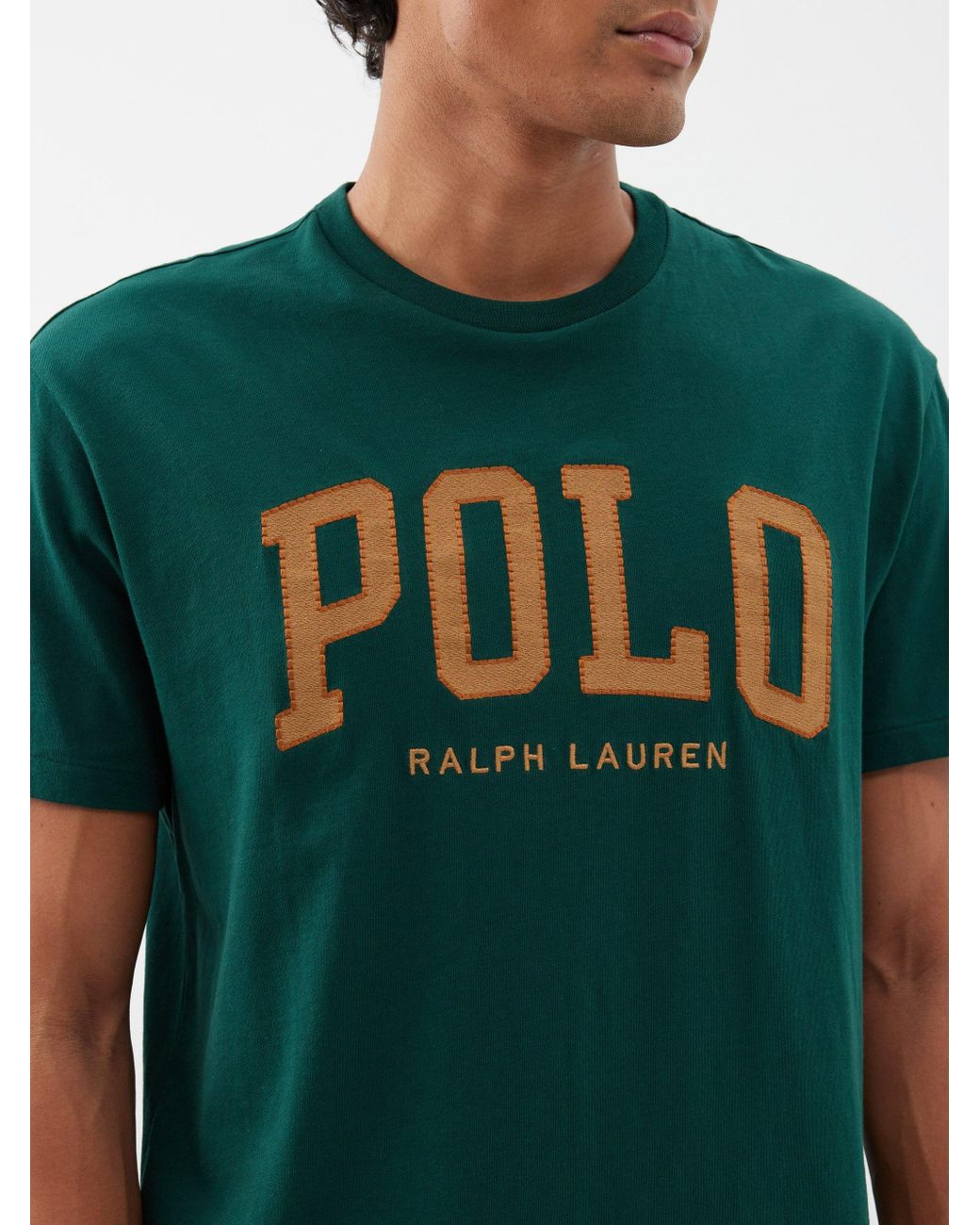 Polo Ralph Lauren Classic-fit Logo-embroidered Cotton T-shirt in Green for  Men | Lyst