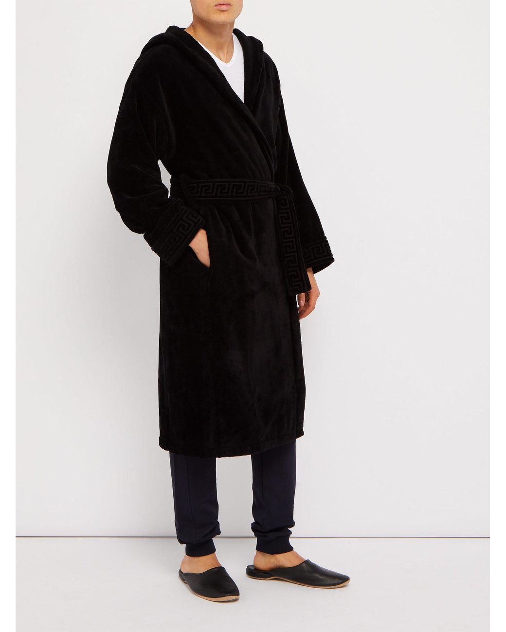 black versace robe mens