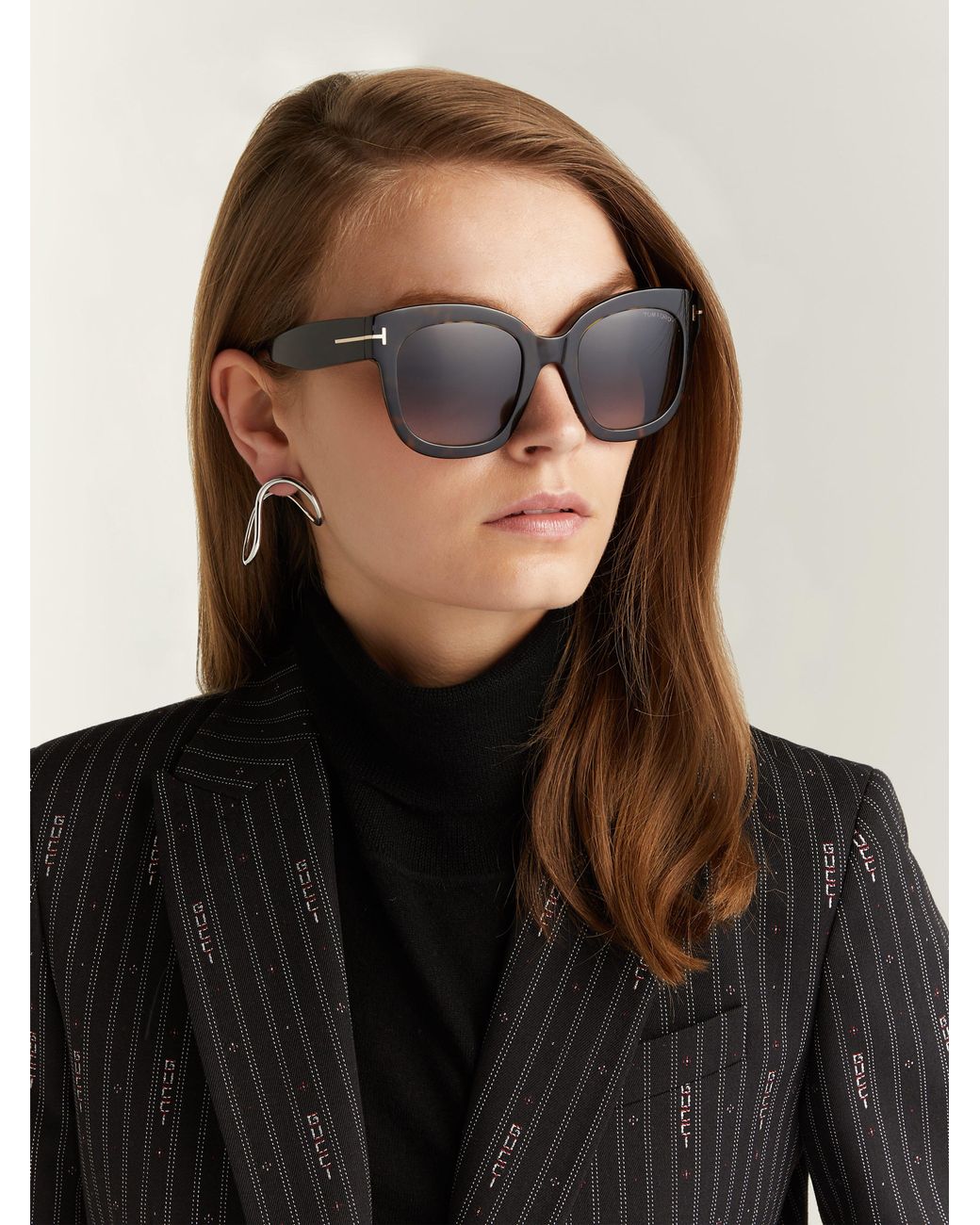 dato Pædagogik Sow Tom Ford Beatrix Acetate Sunglasses in Brown | Lyst UK