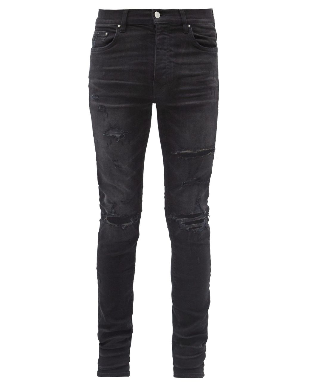 Amiri Denim Thrasher Plus Distressed Slim-leg Jeans in Black for Men - Lyst