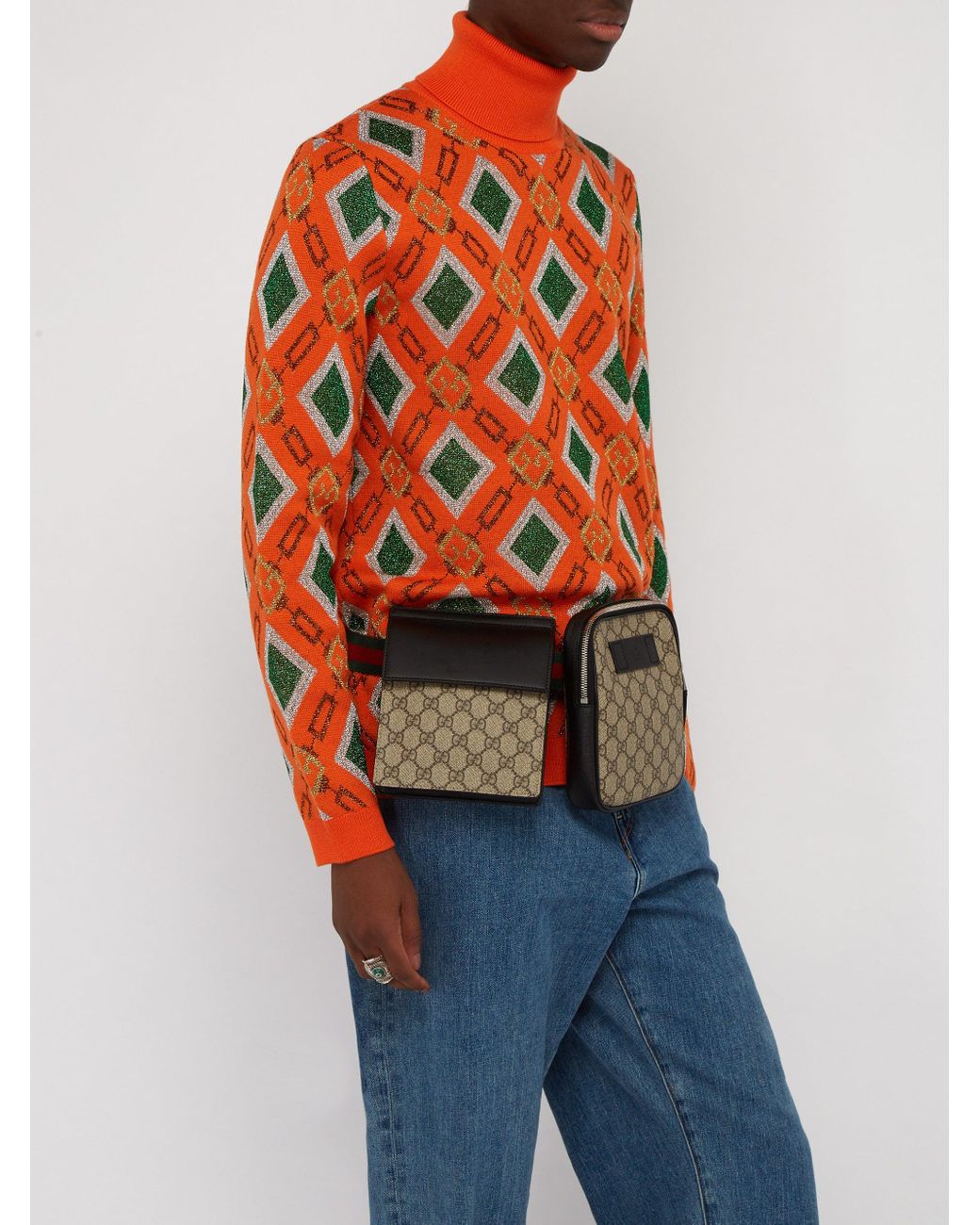 Framework daytime Cordelia Gucci GG Supreme Web-striped Belt Bag in Natural for Men | Lyst