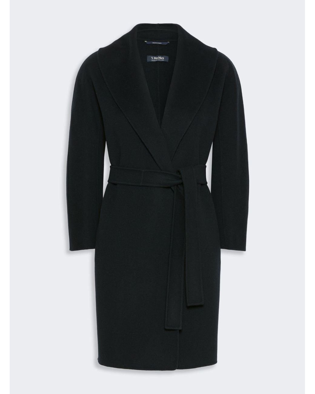 Max Mara Blue Double-Faced Wool Robe Coat