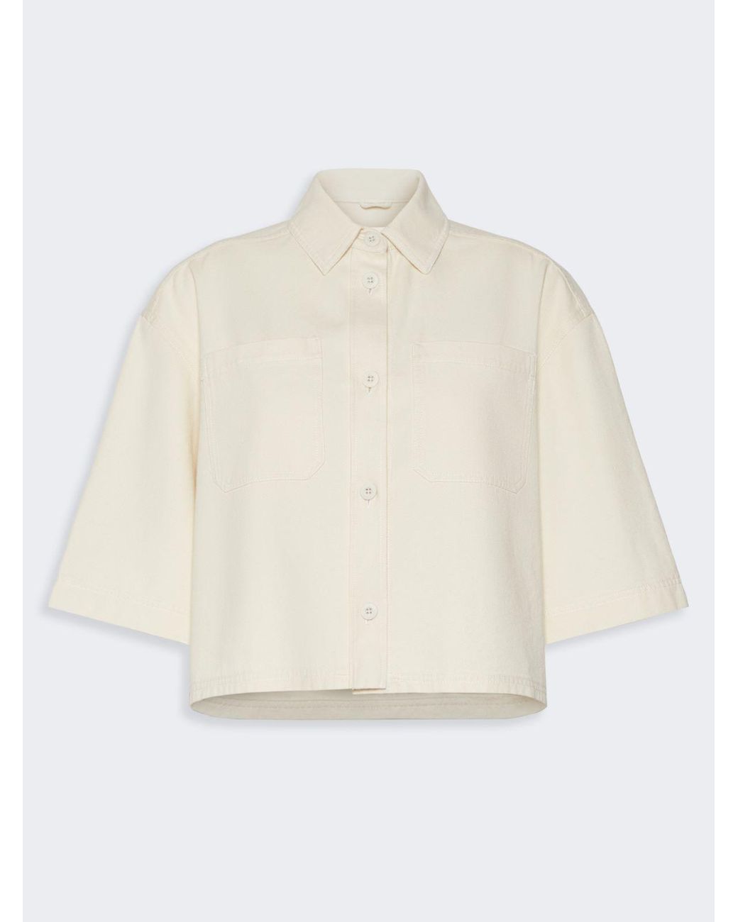 Max Mara White Washed Cotton Cropped Jacket