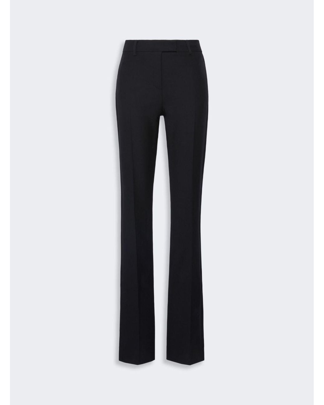 Max Mara Blue Double Technical Wool Slim Flared Trousers