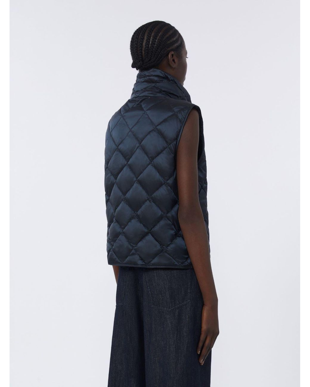 Max Mara Padded Water-Repellent Nylon Canvas Gilet in Blue | Lyst