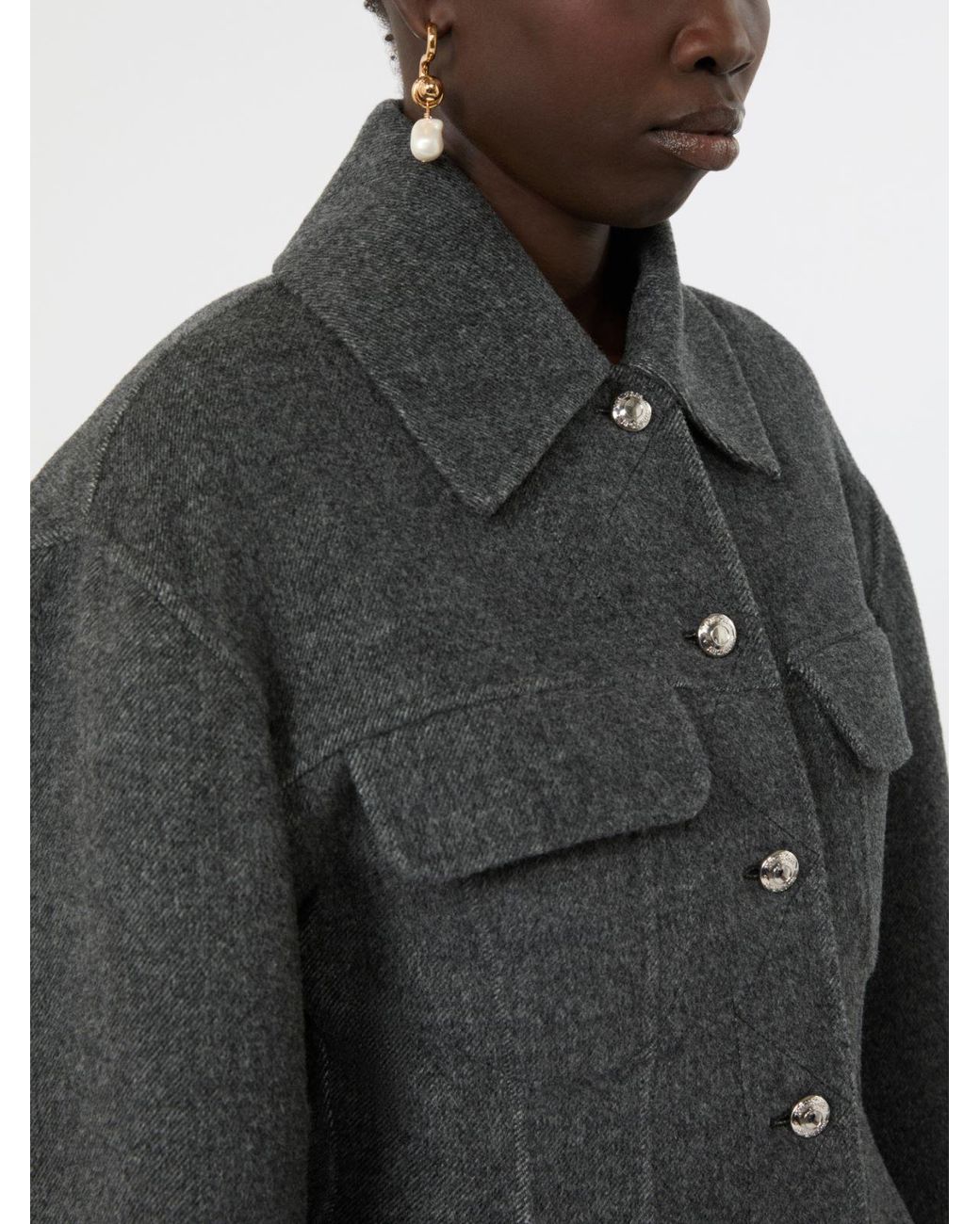 Max Mara Gray Pure Wool Jacket