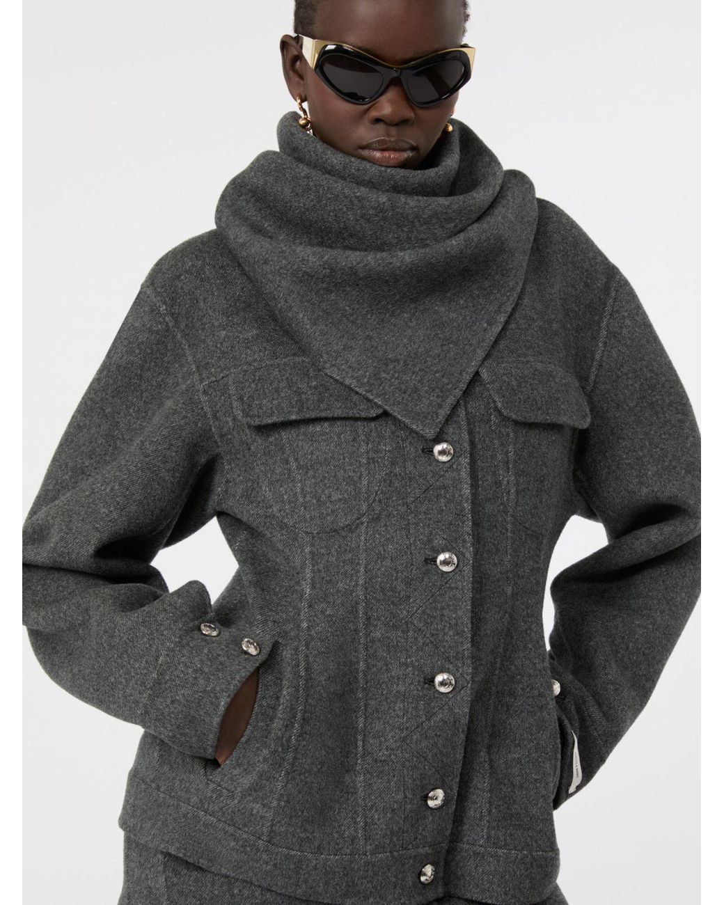 Max Mara Gray Pure Wool Jacket