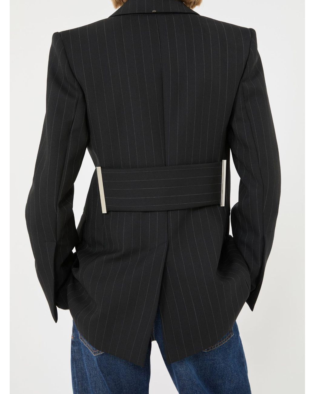 Max Mara Black Stretch Wool-Blend Blazer
