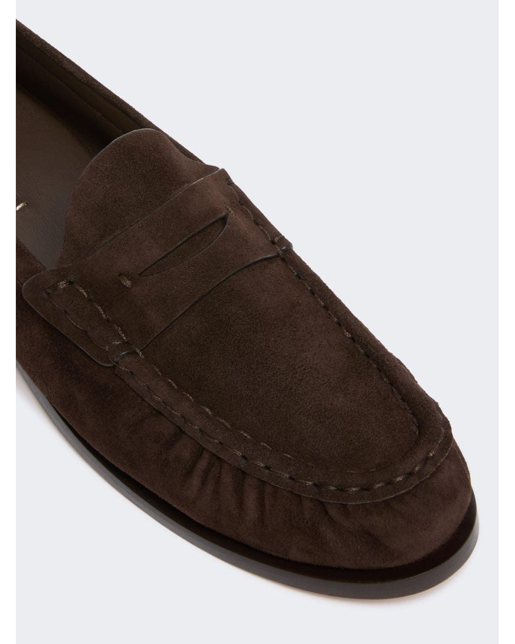 Max Mara White Suede Loafers