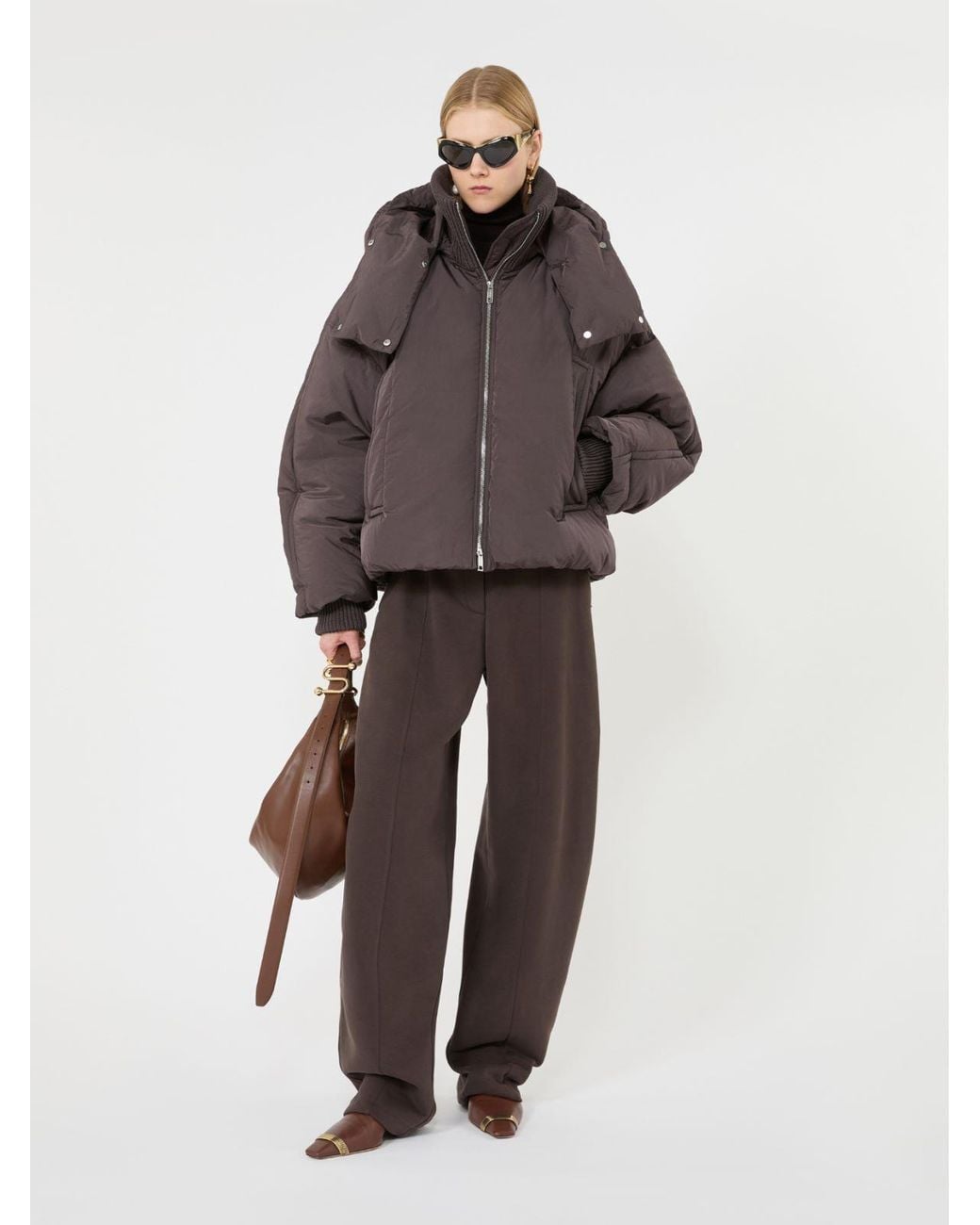 Max Mara Brown Short Water-Repellent Down Jacket