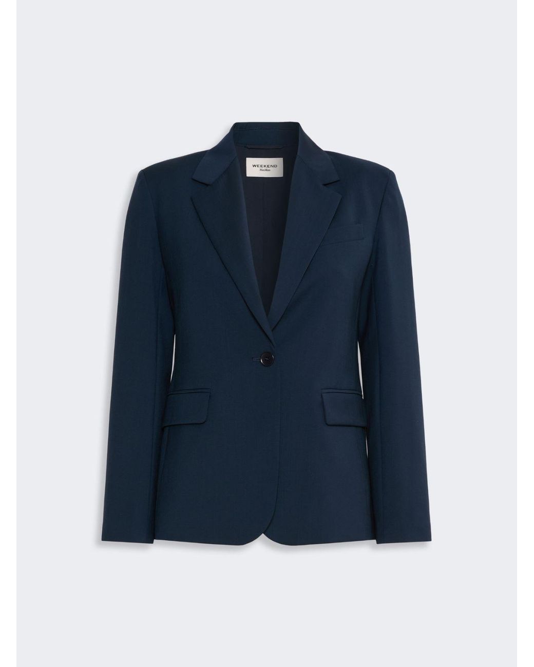 Max Mara Blue Single-Breasted Stretch Wool Blazer