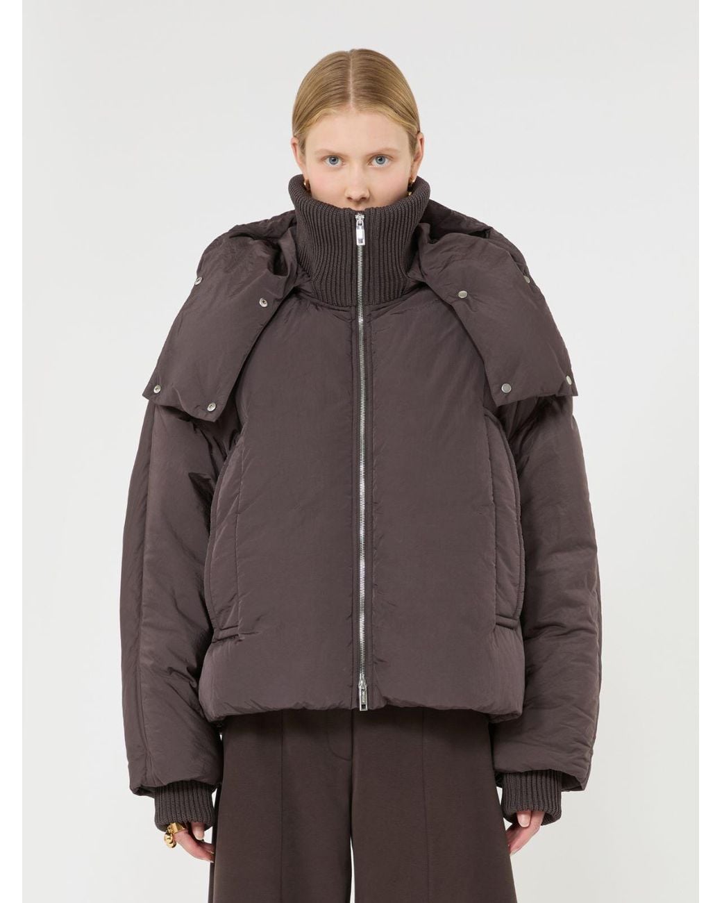 Max Mara Brown Short Water-Repellent Down Jacket