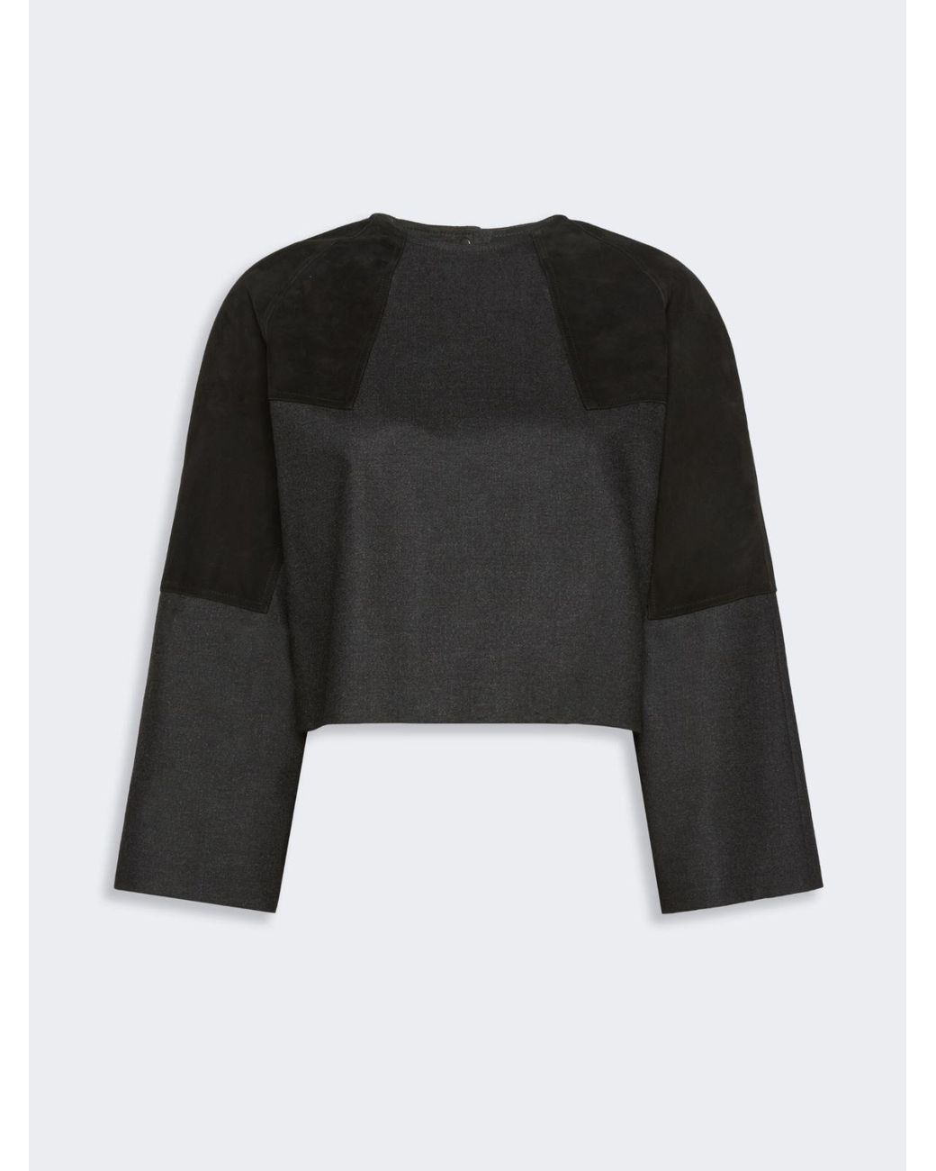 Max Mara Black Wool Flannel Blouse