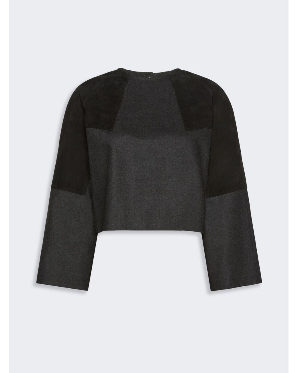 Max Mara Black Wool Flannel Blouse