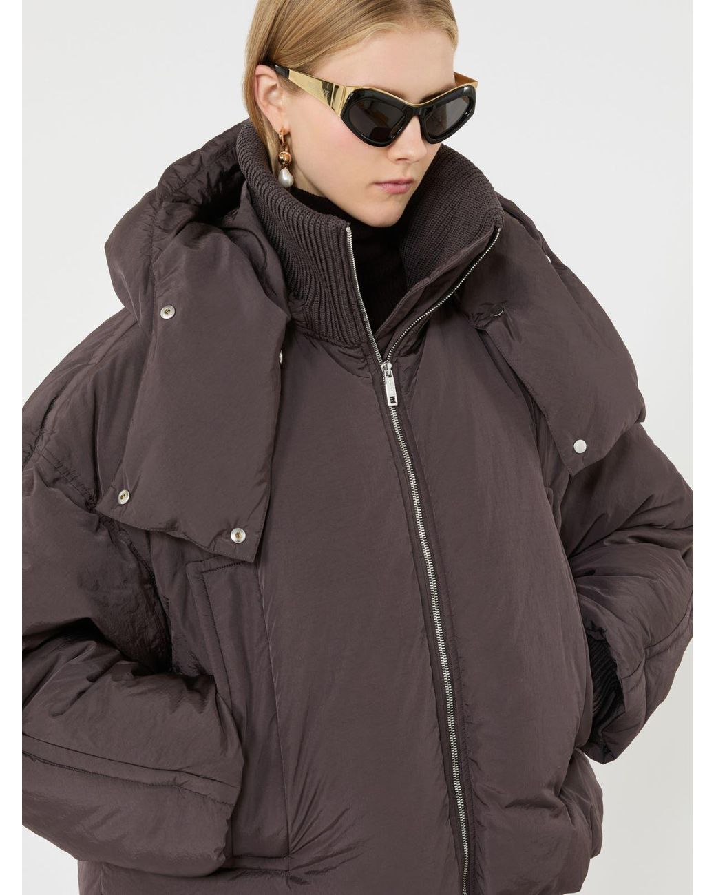 Max Mara Brown Short Water-Repellent Down Jacket