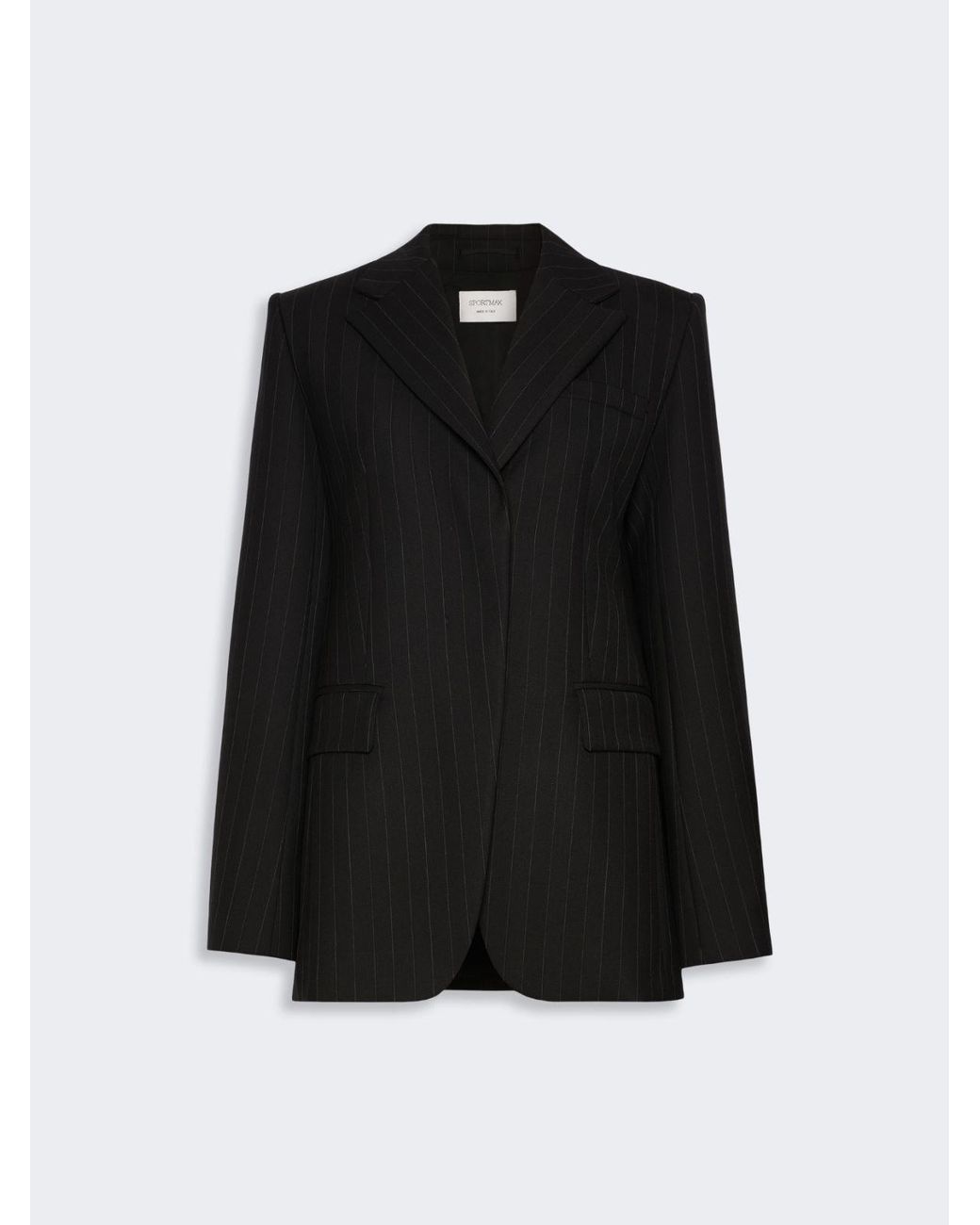 Max Mara Black Stretch Wool-Blend Blazer