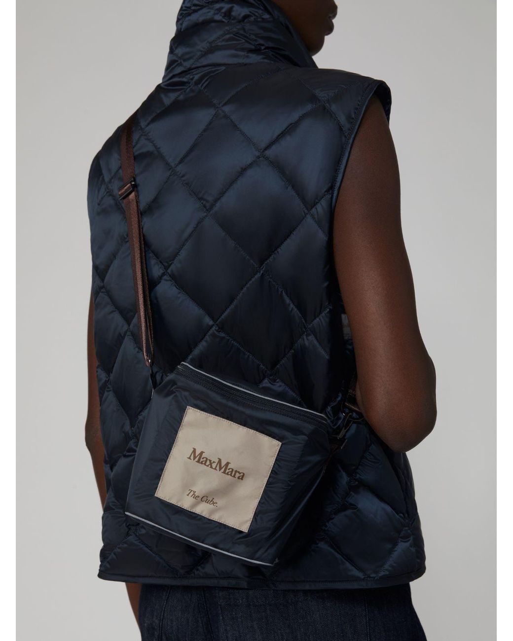 Max Mara Padded Water-Repellent Nylon Canvas Gilet in Blue | Lyst