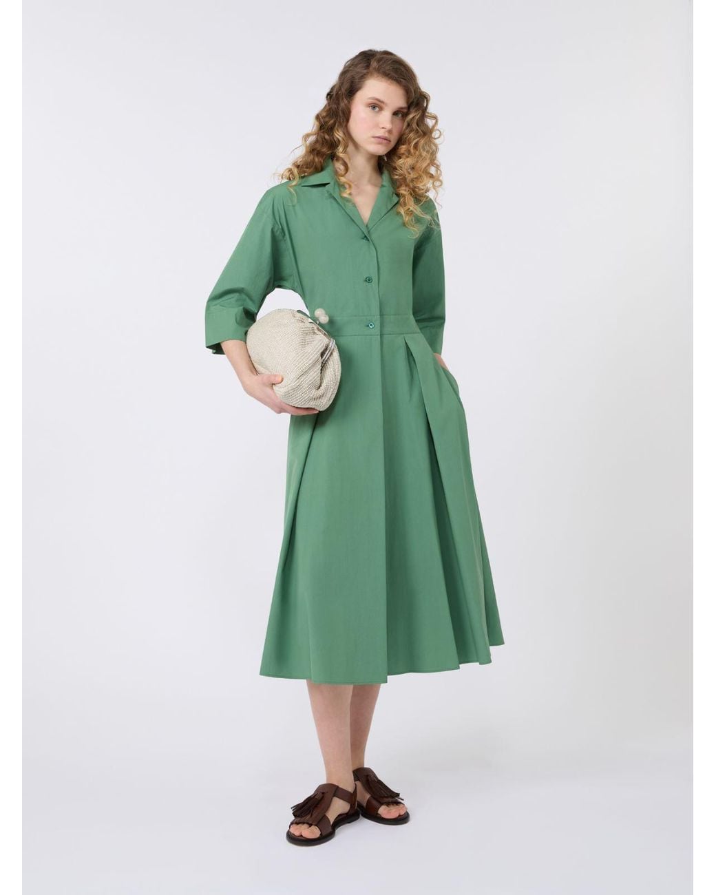 slim fit dress slacks Fit and flare midi linen shirt dress 5675 – Xiaolizi main image 1