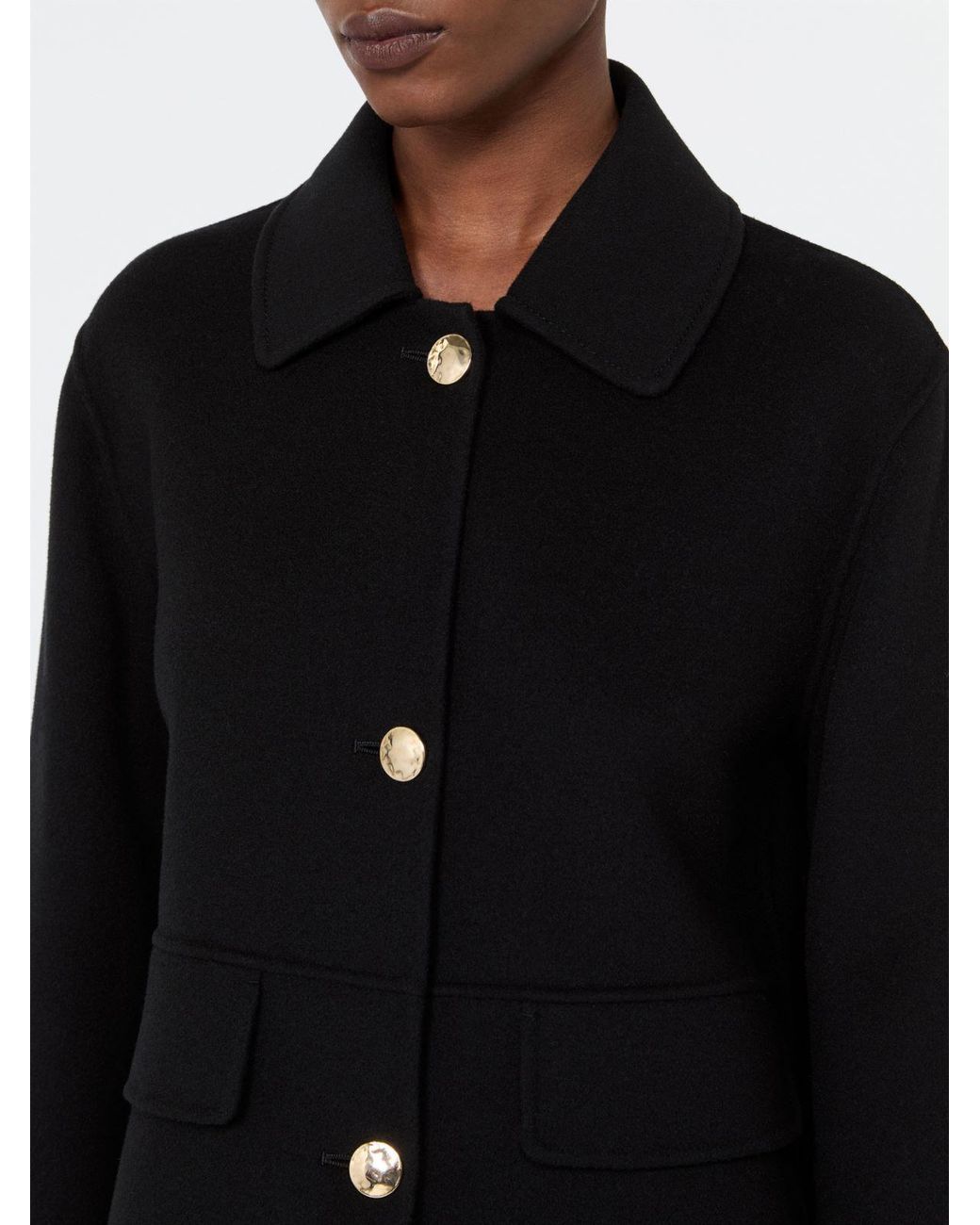 Max Mara Black Double Wool Cropped Jacket