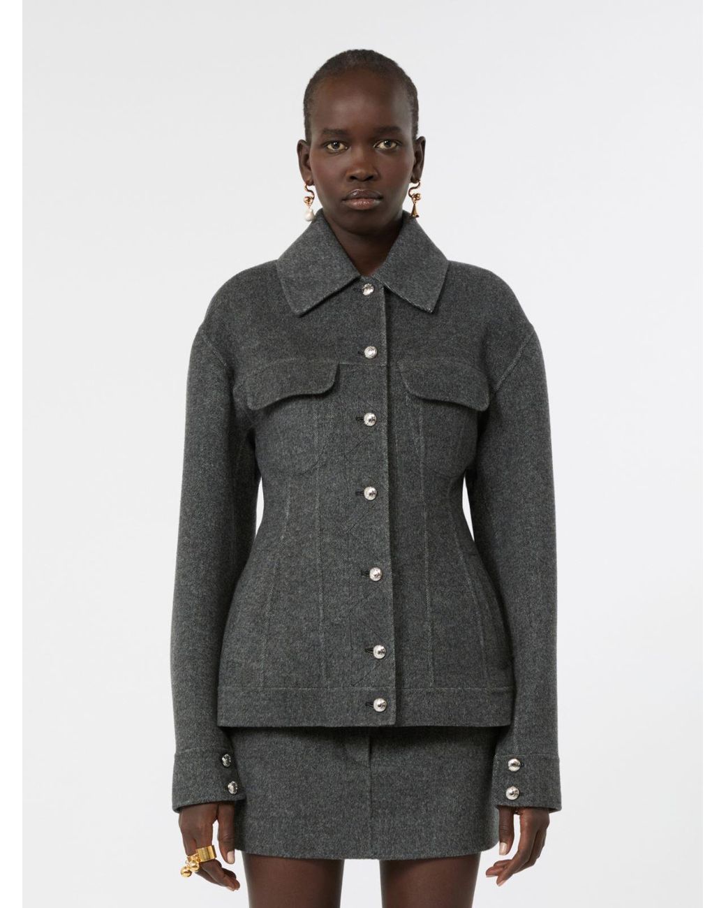 Max Mara Gray Pure Wool Jacket