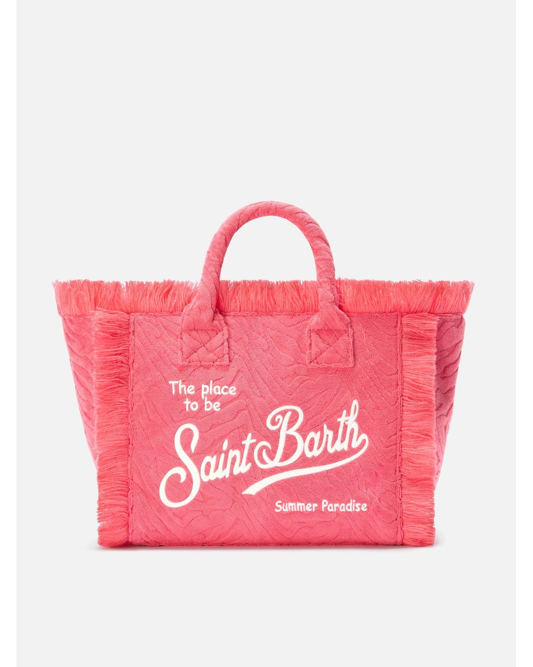 Terry Effect Colette Bag With Raised Zebra Pattern di Mc2 Saint Barth in Pink