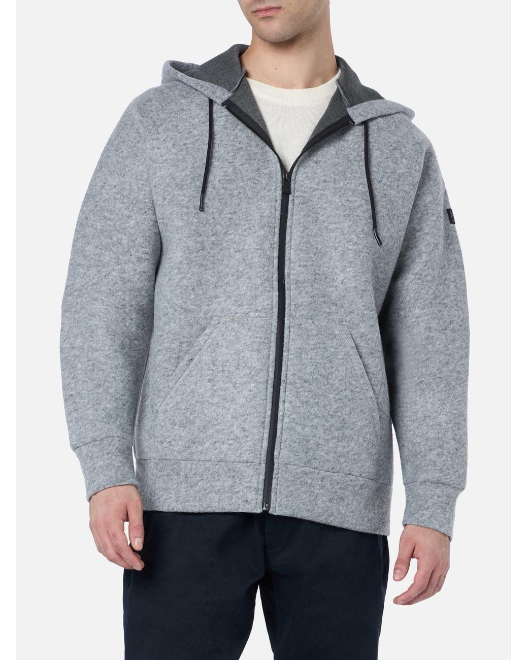 Mc2 Saint Barth Gray Carrel Technical Fabric Sweatshirt Melange Solid Color for men