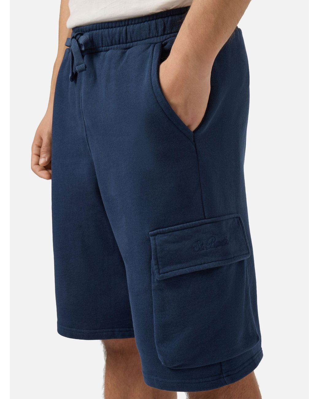 Mc2 Saint Barth Blue Cargo Short Pants Cargy __Single__ for men