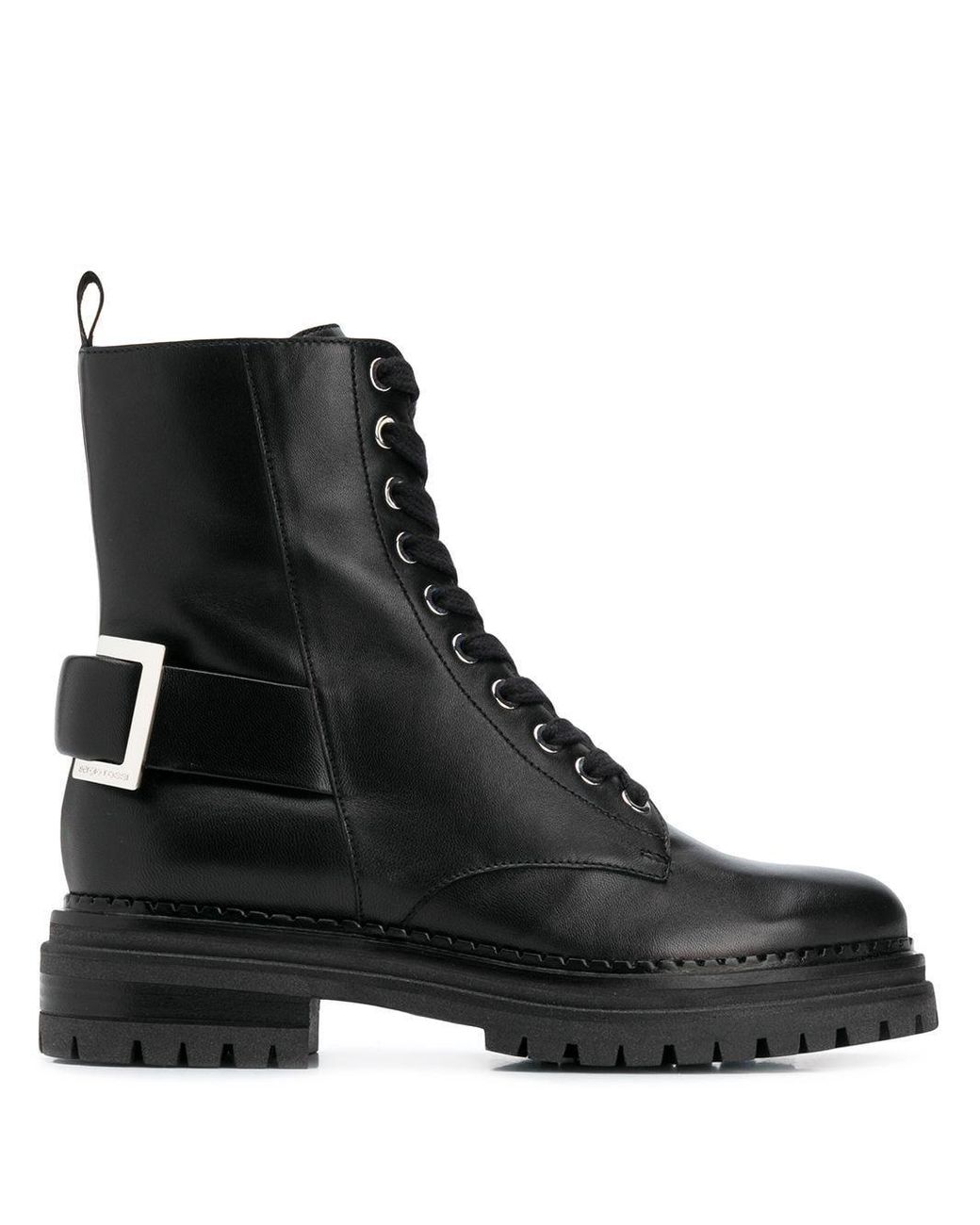 Sergio Rossi Leather Ankle Boots in Black - Lyst