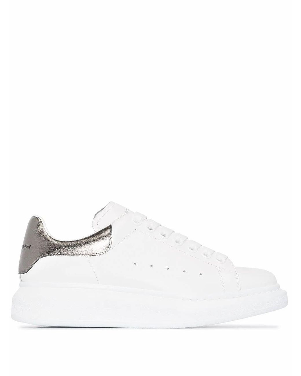 Alexander McQueen Leather Sneakers in White - Lyst