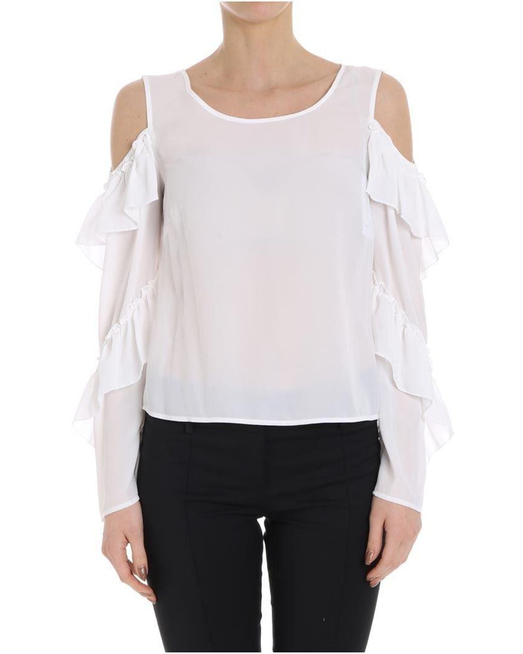 Patrizia Pepe Synthetic White Polyester Top - Save 75% - Lyst