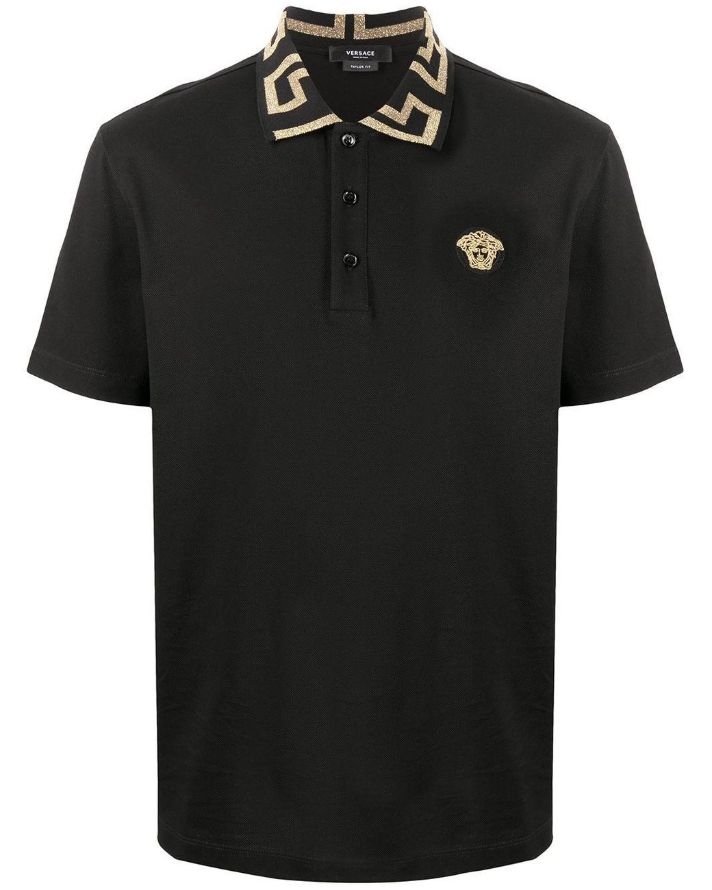 Versace Cotton Polo Shirt in Black for Men - Save 9% - Lyst