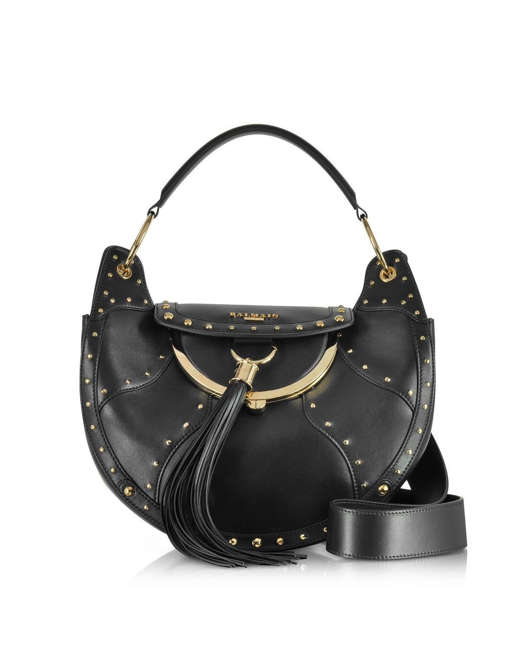 Balmain Black Leather Shoulder Bag Save 60 Lyst