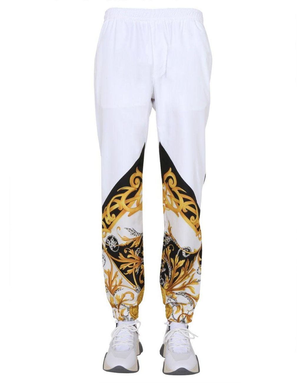 white polyester joggers