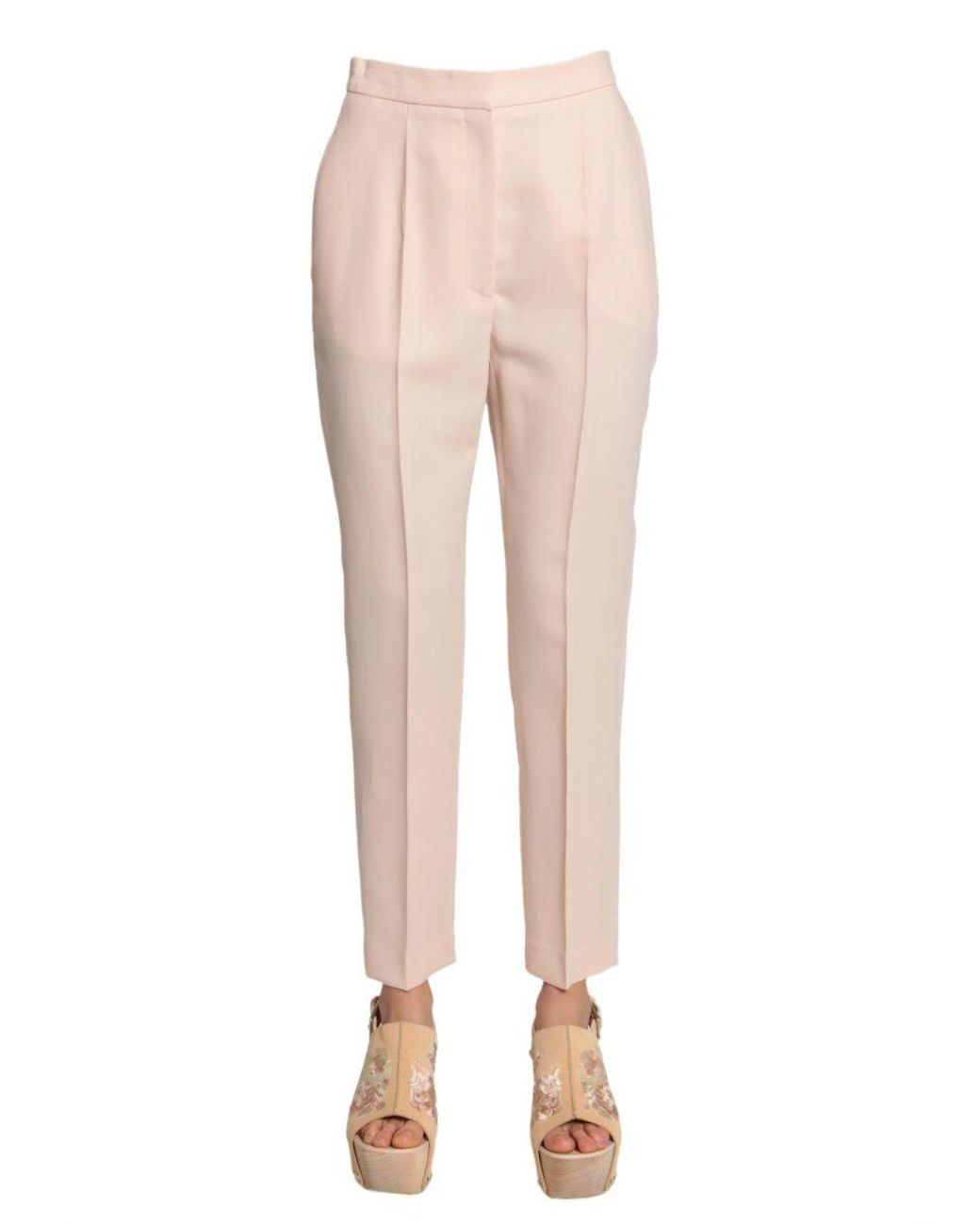 pink wool pants