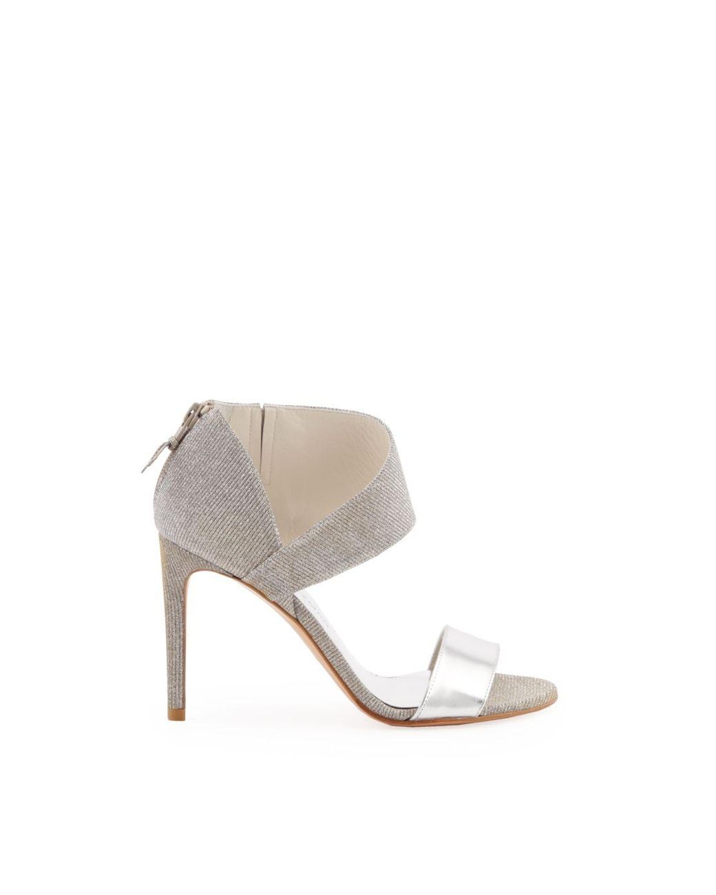 stuart weitzman silver flat sandals