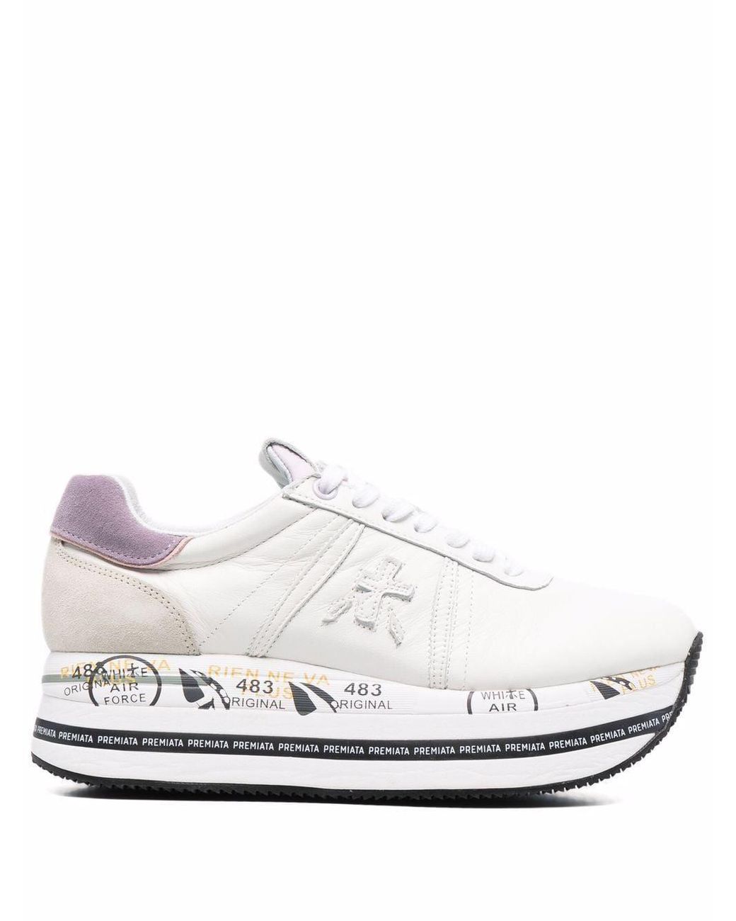Premiata Leather Sneakers in White - Lyst