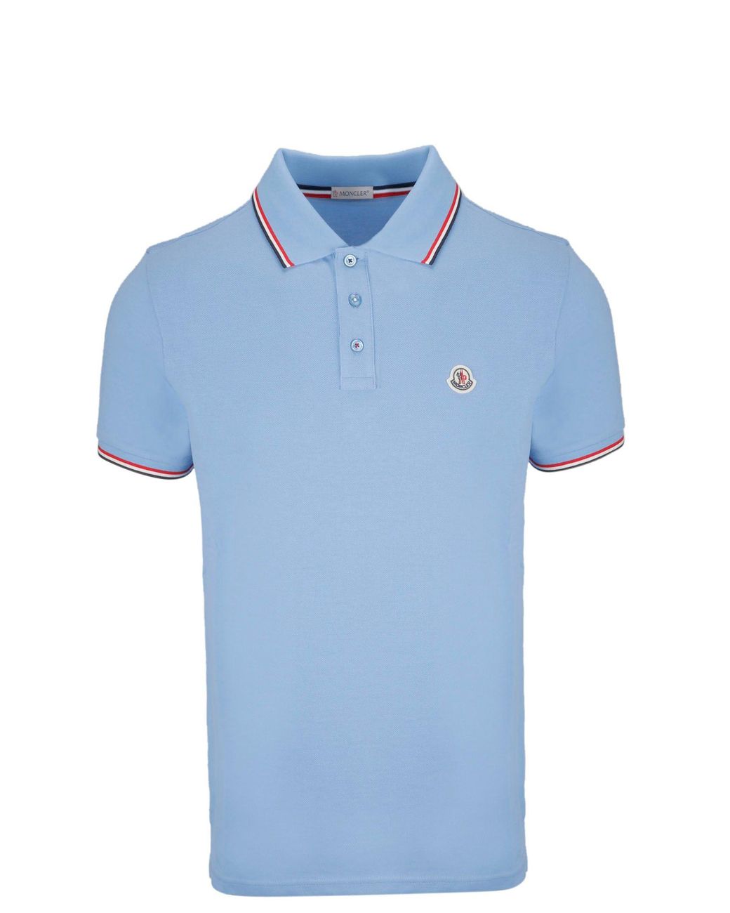 Moncler Light Blue Cotton Polo Shirt for Men | Lyst Canada