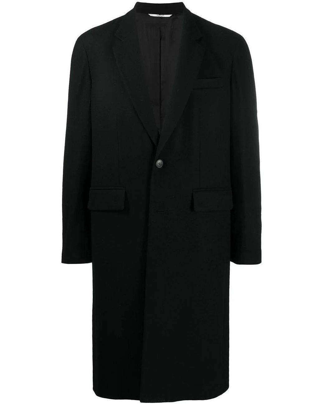 Valentino Wool Coat in Black for Men - Lyst