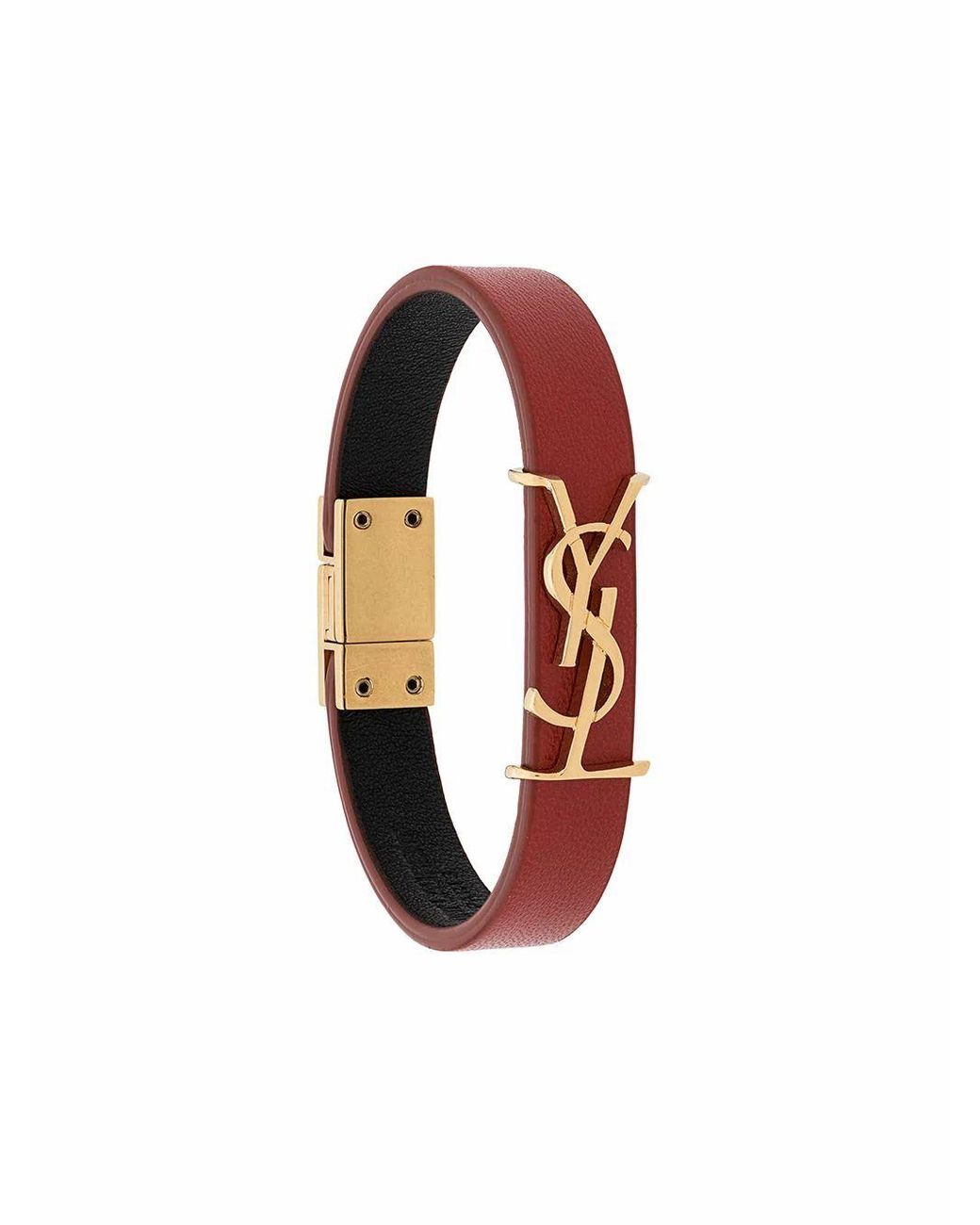 Saint Laurent Saint Laurent Leather Bracelet in Red - Save 42% - Lyst