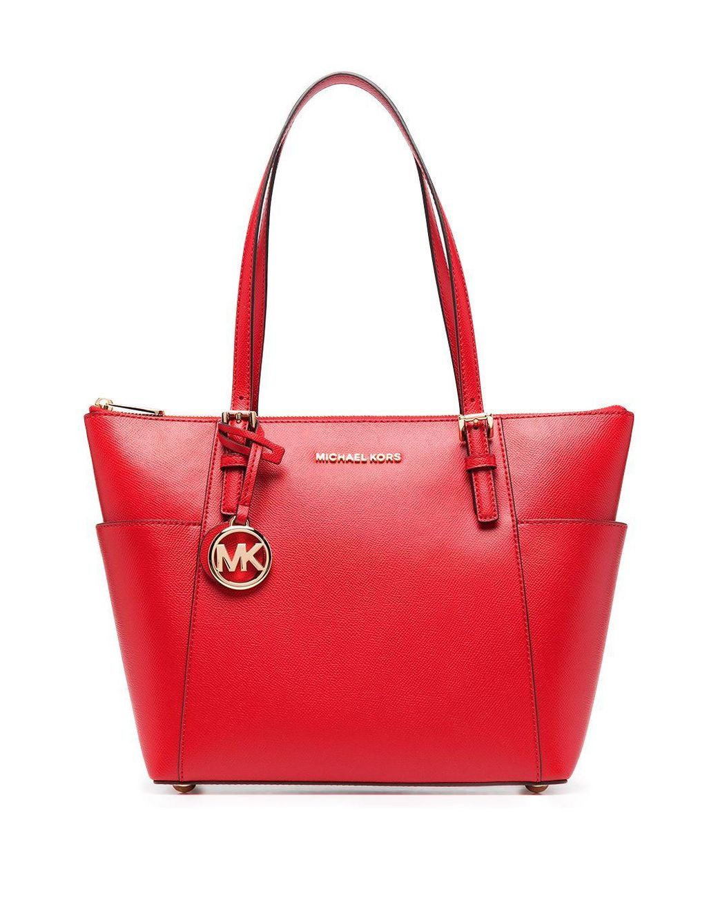 Michael Kors Leather Tote in Red - Lyst