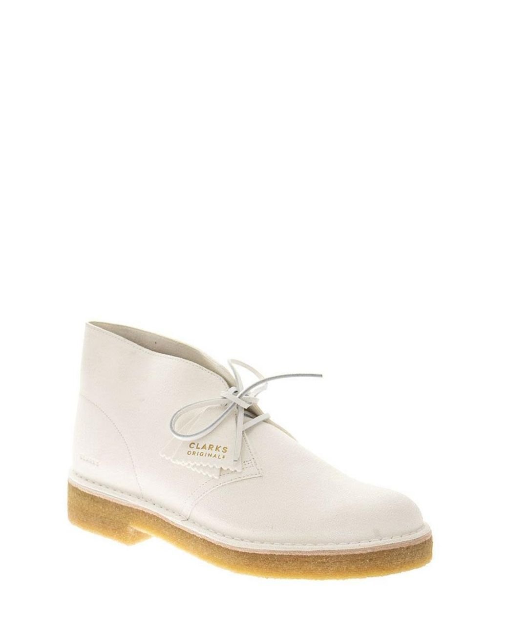 Clarks Suede Ankle Boots in White for Men | Lyst