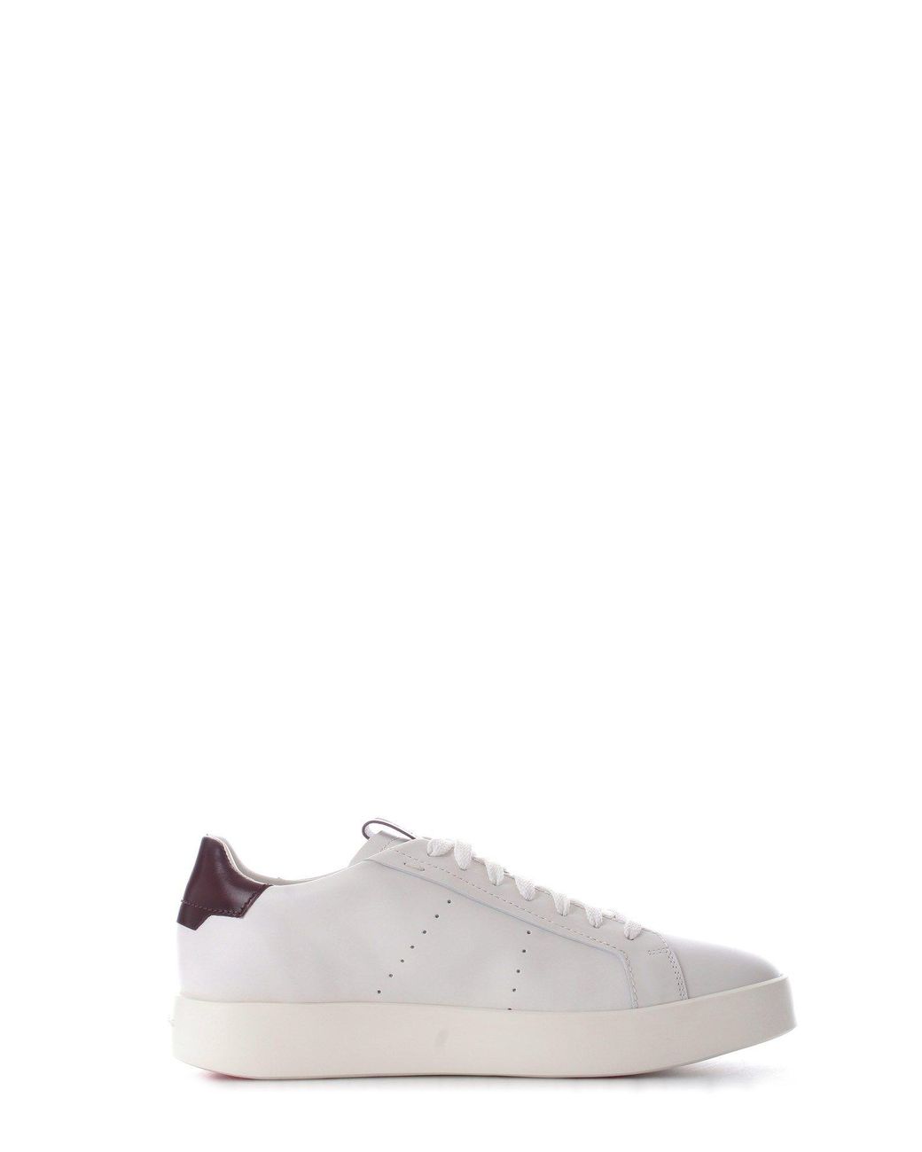 Santoni Leather Sneakers in White for Men - Lyst