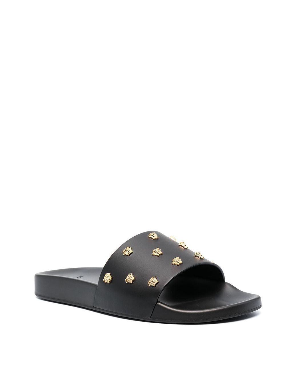 versace sandals black