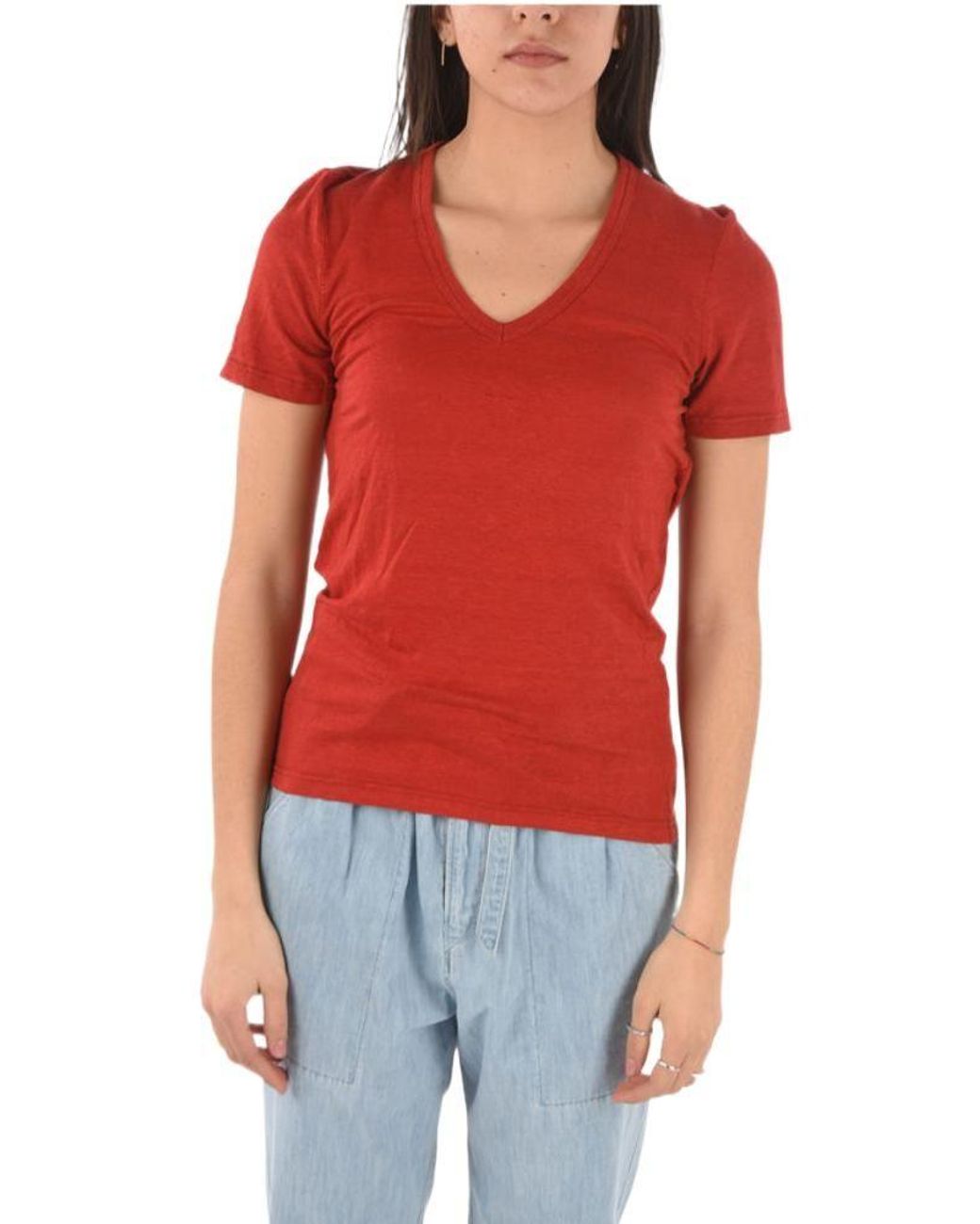 Isabel Marant Andere materialien t-shirt in Rot Damen Bekleidung Oberteile T-Shirts 