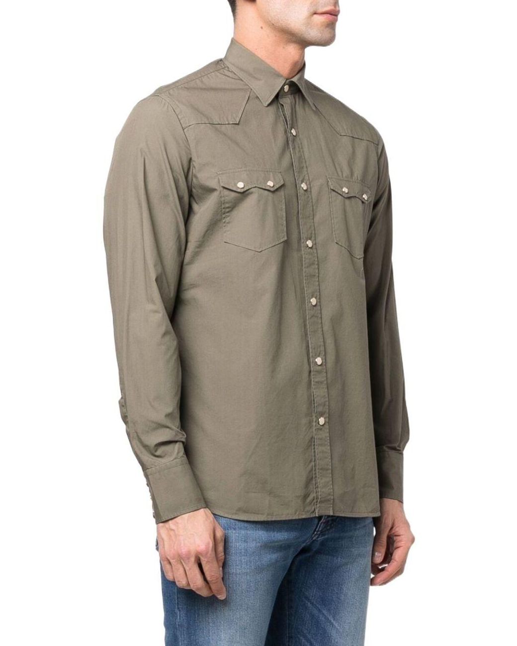 Lardini Baumwolle Gestreiftes Hemd aus Baumwolle in Natur für Herren Herren Bekleidung Hemden Freizeithemden und Hemden 