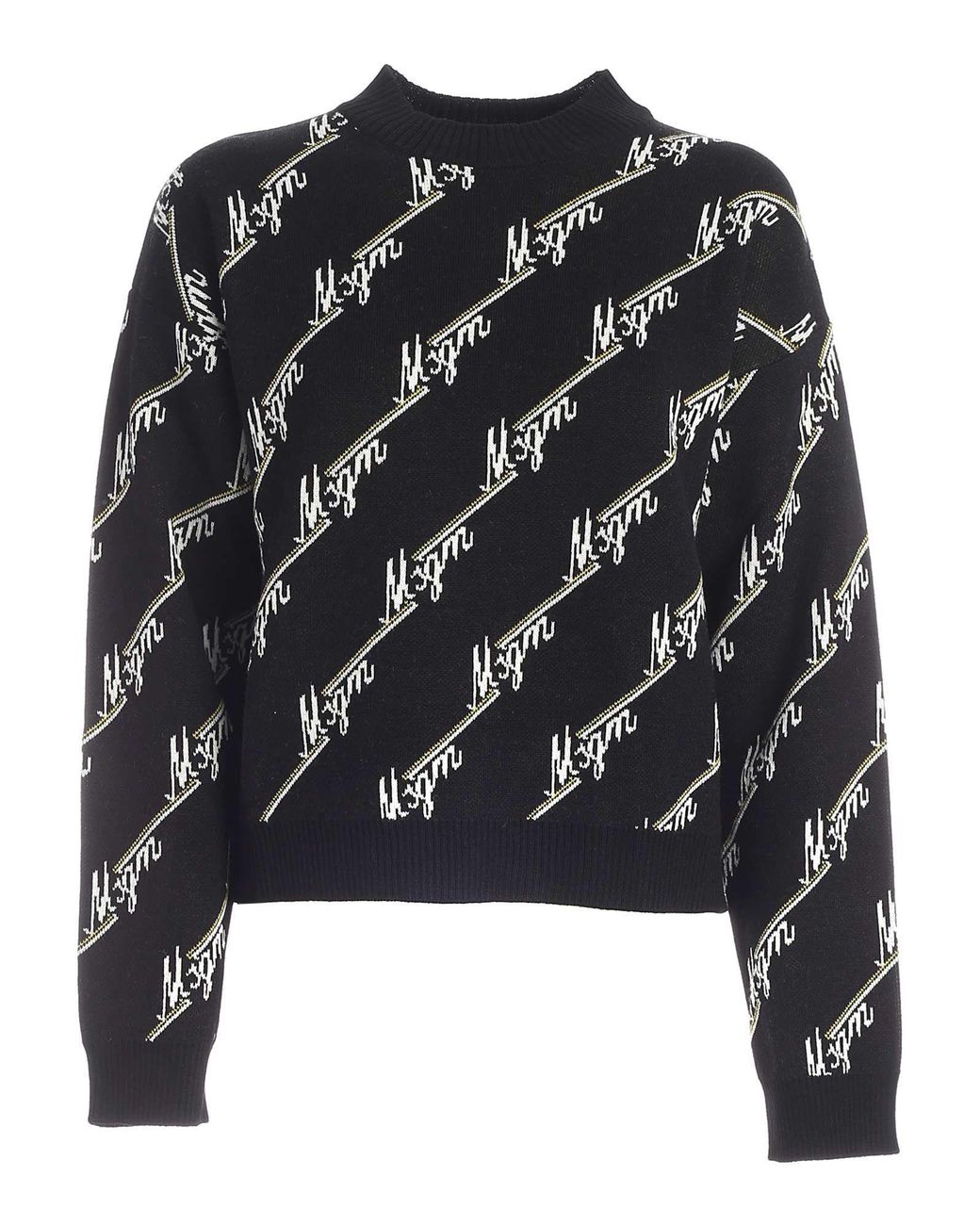 MSGM Wool Sweater in Black - Lyst