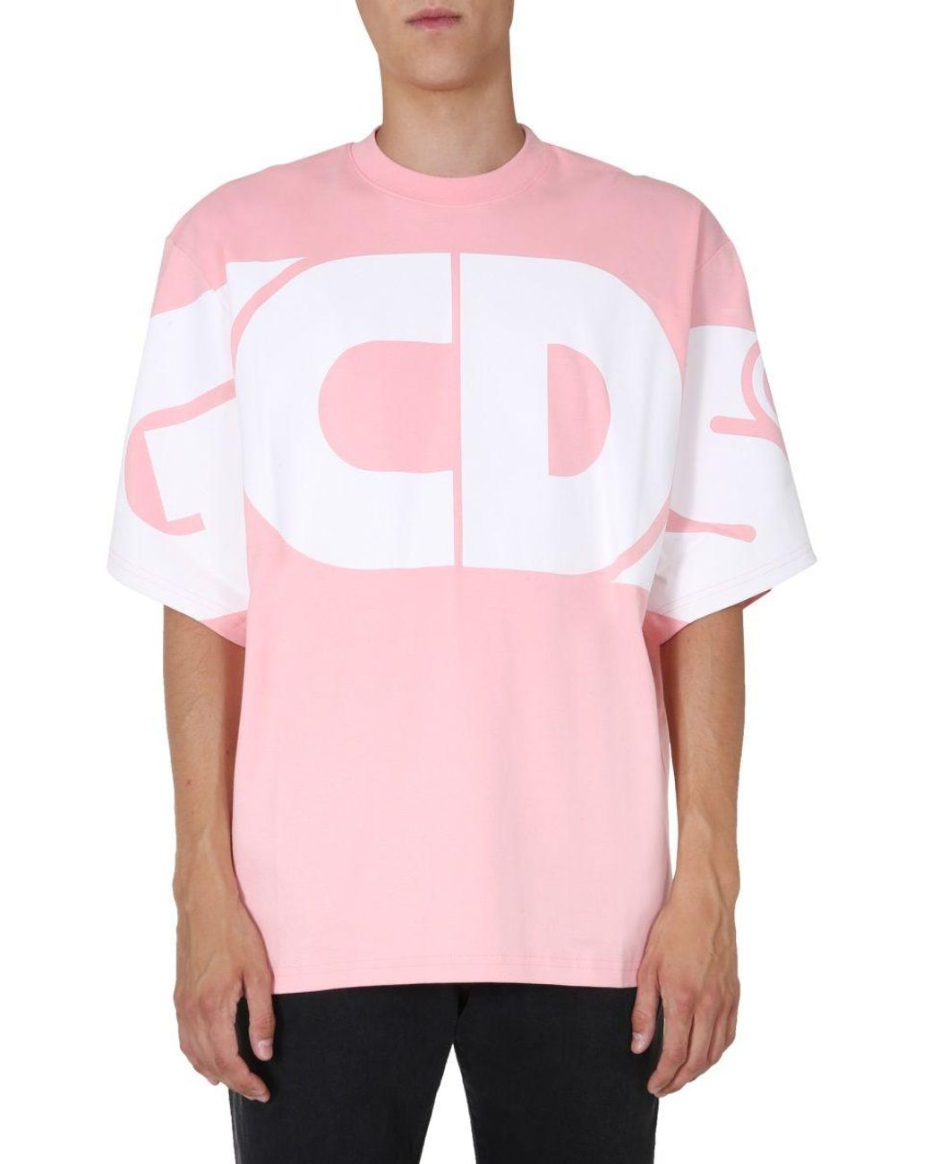 Gcds Cotton T-shirt in Pink for Men - Lyst