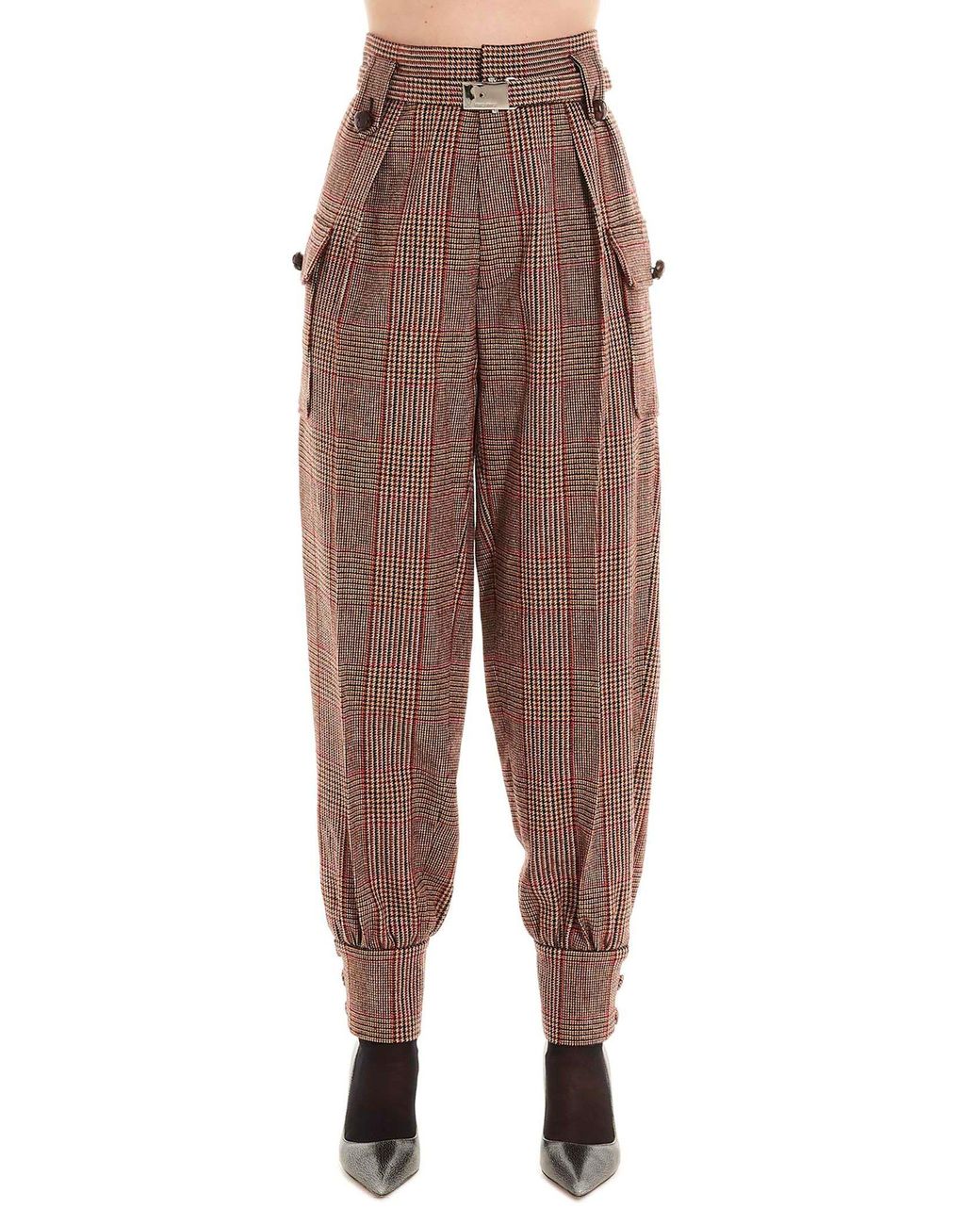 Miu Miu Wool Pants in Red - Lyst