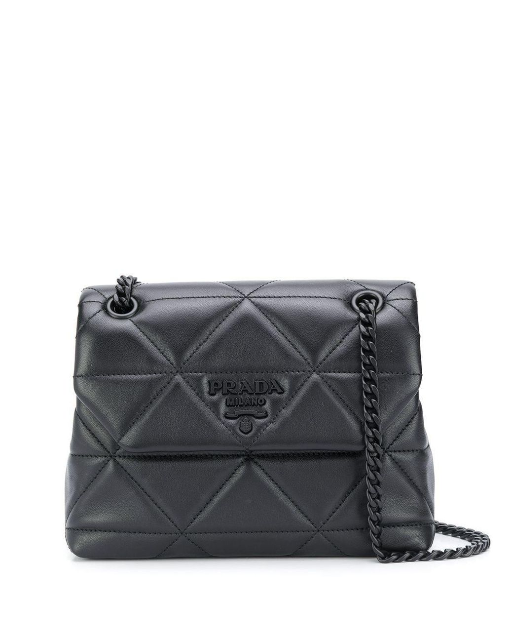 Prada Leather Shoulder Bag in Black - Lyst